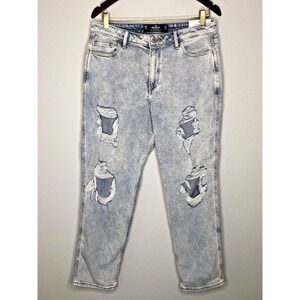 NWT Women's Hollister‎ Curvy High Rise Mom Jean Distressed Size 13R 31x27